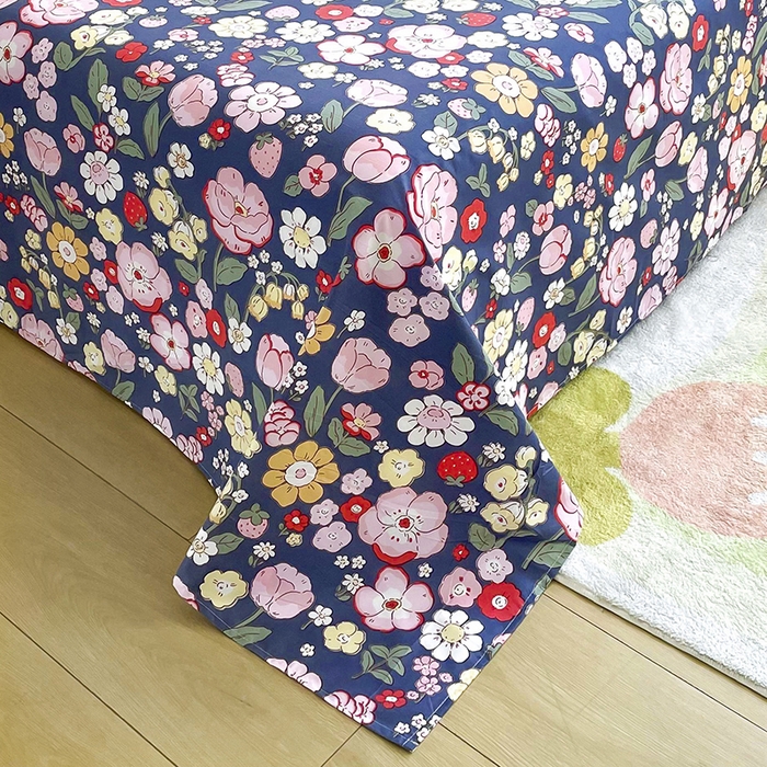 91家纺网 家纺一手货源 找家纺 梵巢家纺 2025新款加厚芦荟棉床单磨毛化纤床单花满城