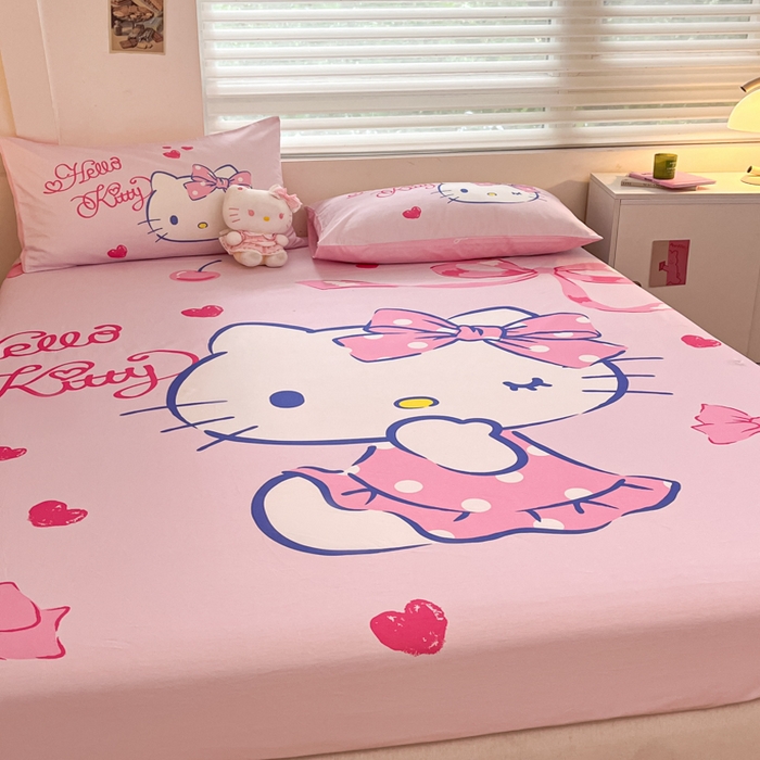 91家纺网 家纺一手货源 找家纺 金爱家 2024新款40s全棉大阪三丽鸥单品系列 M-俏皮kt