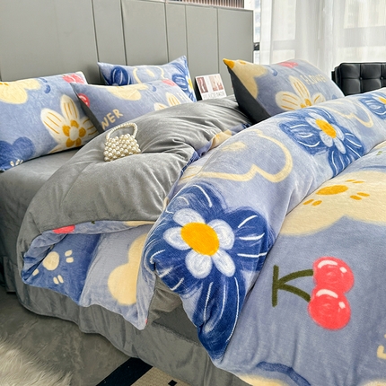 91家纺网 家纺一手货源 找家纺 （总）斯卡诺2025新款直播轻奢爆款小清新牛奶宝宝绒四件套