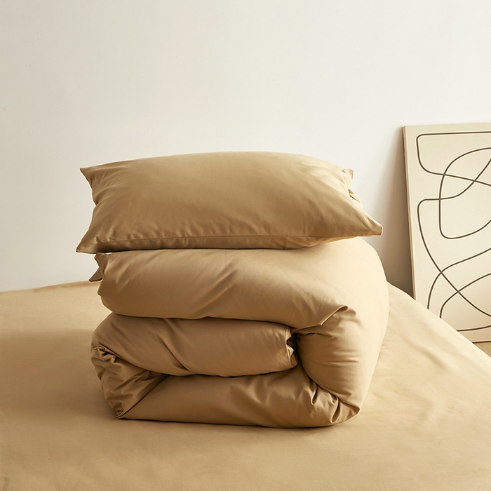 91家纺网 家纺一手货源 找家纺 2024秋季纯色32*21纯色加厚超柔全棉磨毛系列--被套 卡其