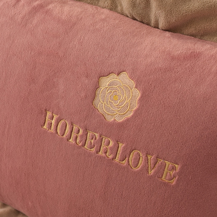 91家纺网 家纺一手货源 找家纺 氧家 2024新款宽边撞色对角牛奶绒绣花四件套--花颜对角 花韵-豆沙