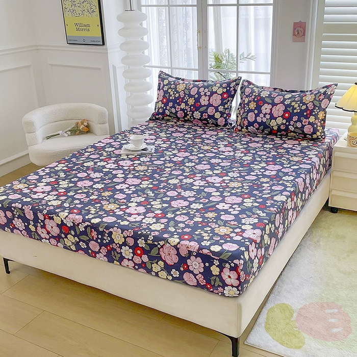 91家纺网 家纺一手货源 找家纺 梵巢家纺 芦荟棉床笠单床笠，外贸跨境单床笠磨毛床笠印花床笠床笠三件套花满城