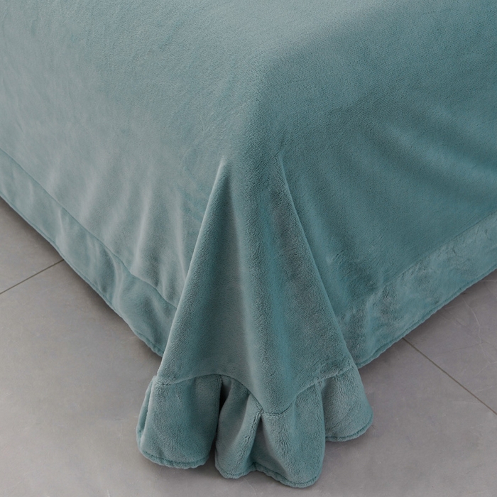 91家纺网 家纺一手货源 找家纺 氧家 2024新款宽边撞色对角牛奶绒绣花四件套--典雅 典雅-桃绿