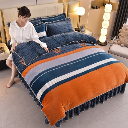 91家纺网 家纺一手货源 找家纺 总梦莱情纺2024新款8.5斤牛奶绒四件套日产12000套