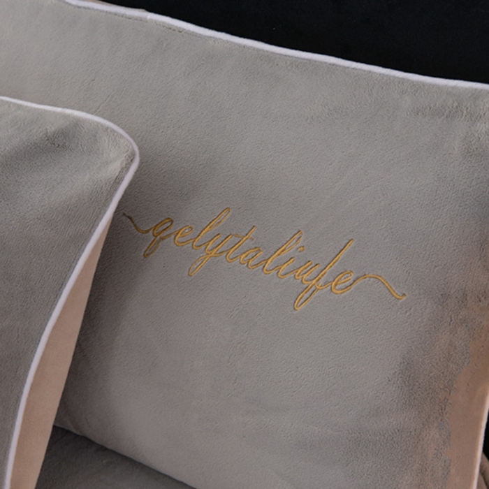 91家纺网 家纺一手货源 找家纺 氧家 2024新款宽边撞色对角牛奶绒绣花四件套--典雅 典雅-高级灰