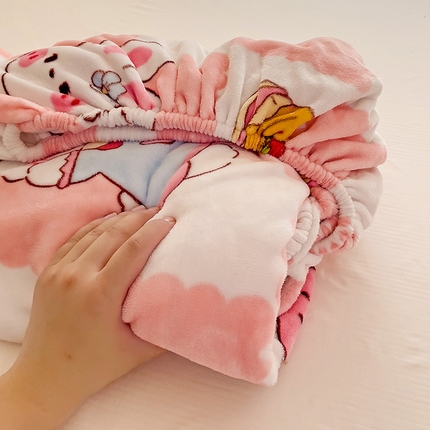 91家纺网 家纺一手货源 找家纺 （总）名兮 2024卡通时尚风高克重牛奶绒床笠