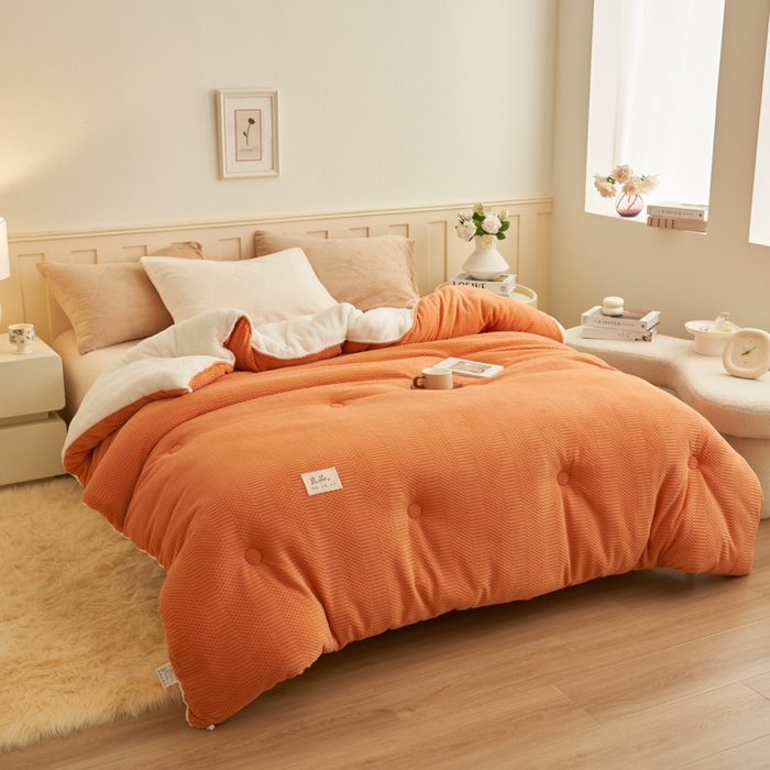 91家纺网 家纺一手货源 找家纺 （总）2024新款保暖牛奶绒剪花北极绒冬被子被芯