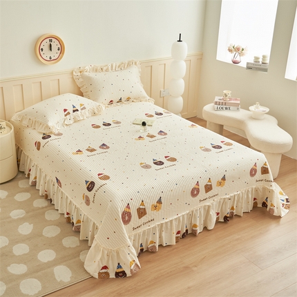 恒爱家纺 2024新款全棉甜美少女单床盖曲奇小丑