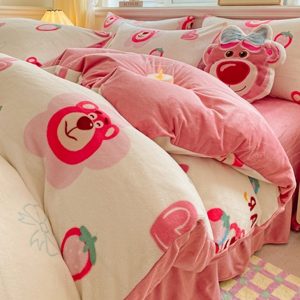 91家纺网 家纺一手货源 找家纺 （总）斯卡诺2025新款直播轻奢爆款小清新牛奶宝宝绒四件套