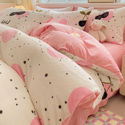 91家纺网 家纺一手货源 找家纺 （总）斯卡诺2025新款直播轻奢爆款小清新牛奶宝宝绒四件套