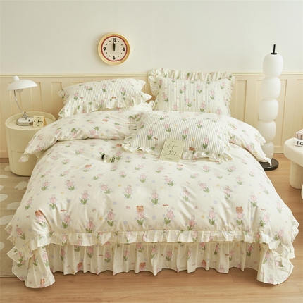 91家纺网 家纺一手货源 找家纺 （总）恒爱家纺 2024新款全棉甜美少女四件套