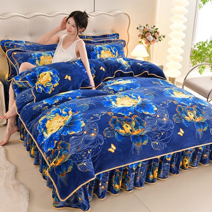 91家纺网 家纺一手货源 找家纺 梦莱情纺2024新款8.5斤牛奶绒四件套日产12000套 秘境