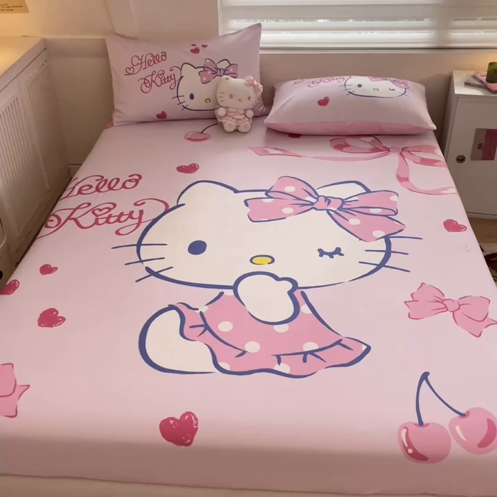 91家纺网 家纺一手货源 找家纺 金爱家 2024新款40s全棉大阪三丽鸥单品系列 M-俏皮kt