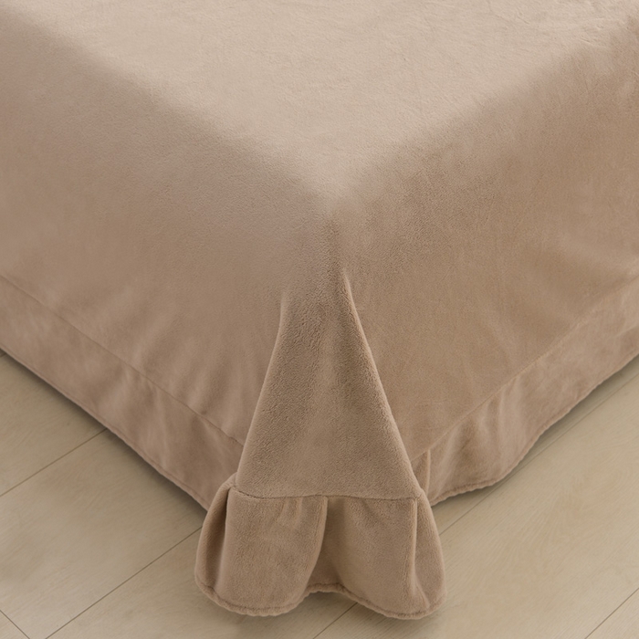 91家纺网 家纺一手货源 找家纺 氧家 2024新款韩版牛奶绒绣花四件套--蝶恋 羽蝶-卡其色