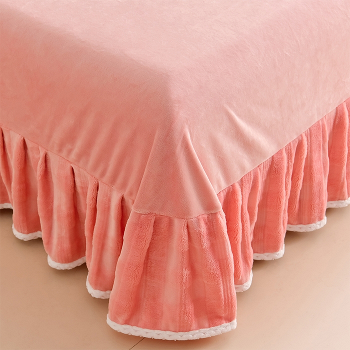 91家纺网 家纺一手货源 找家纺 星窝家纺 2025新款直播热推8D立体雕花工艺加厚牛奶绒四件套（控价标准不低于139） 时尚格调粉