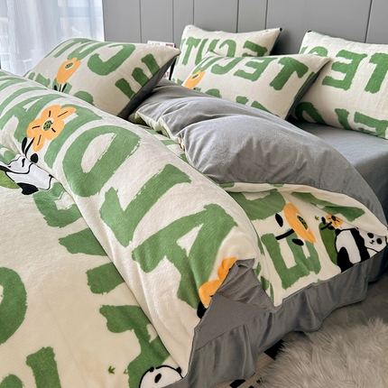 91家纺网 家纺一手货源 找家纺 （总）斯卡诺2025新款直播轻奢爆款小清新牛奶宝宝绒四件套