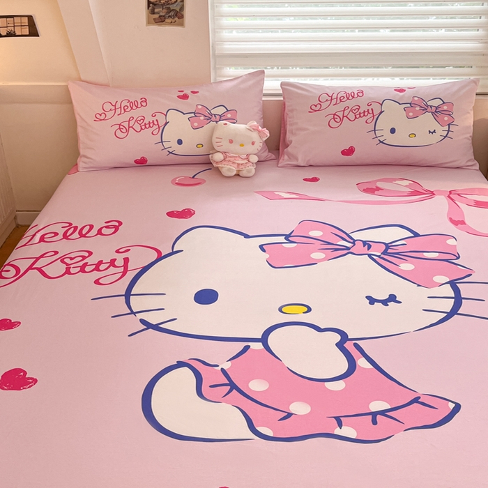 91家纺网 家纺一手货源 找家纺 金爱家 2024新款40s全棉大阪三丽鸥单品系列 M-俏皮kt