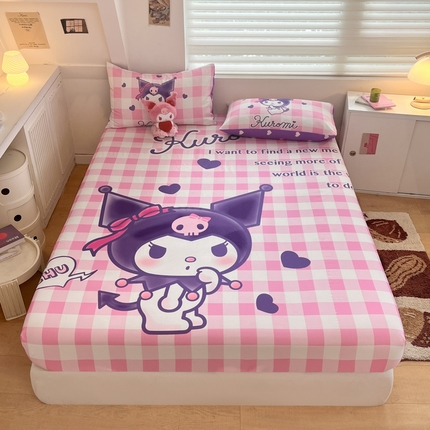 91家纺网 家纺一手货源 找家纺 金爱家 2024新款40s全棉大阪三丽鸥单品系列 M-粉粉库洛米