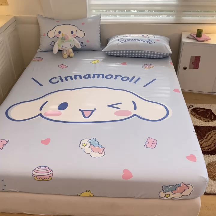 91家纺网 家纺一手货源 找家纺 金爱家 2024新款40s全棉大阪三丽鸥单品系列 M-开心玉桂狗