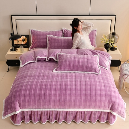 91家纺网 家纺一手货源 找家纺 （总）星窝 2025新款直播热推8D立体雕花工艺加厚牛奶绒四件套（控价标准不低于139）