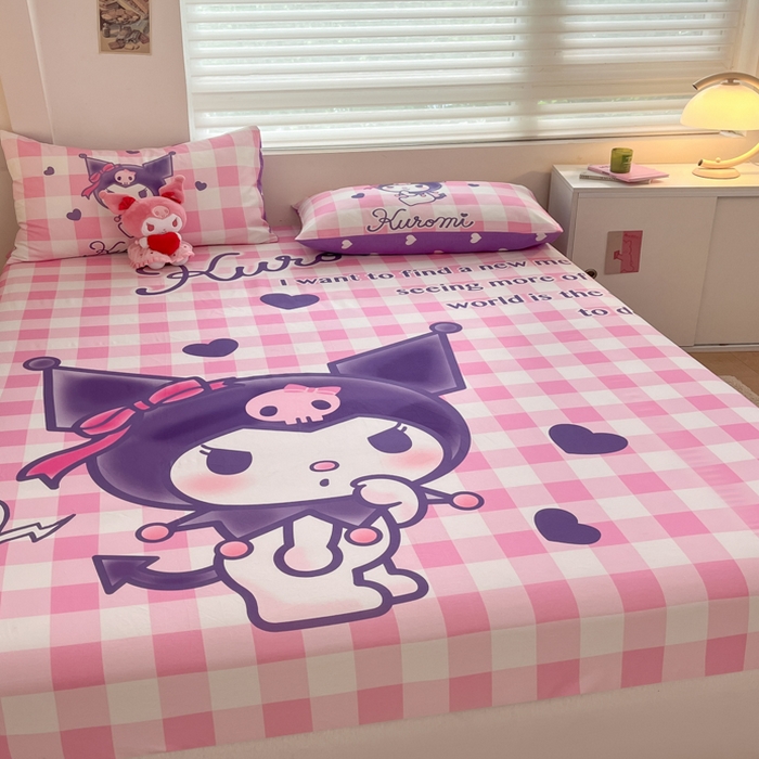 91家纺网 家纺一手货源 找家纺 金爱家 2024新款40s全棉大阪三丽鸥单品系列 M-粉粉库洛米