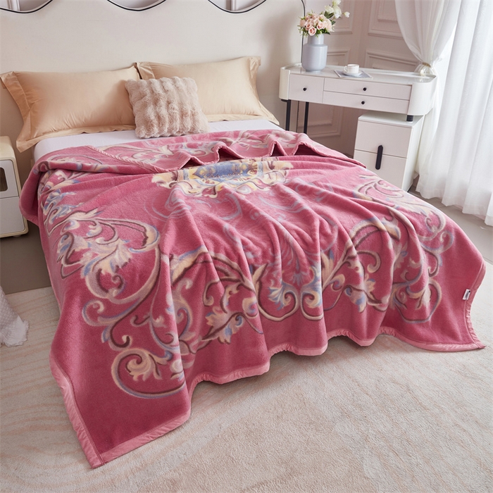 91家纺网 家纺一手货源 找家纺 2024新款柔软欧式轻奢真羊毛毛毯毯子 东方韵