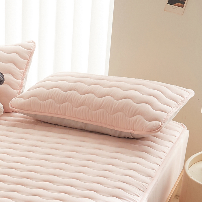 91家纺网 家纺一手货源 找家纺 2024新款原棉夹棉枕套-四季款 玉色