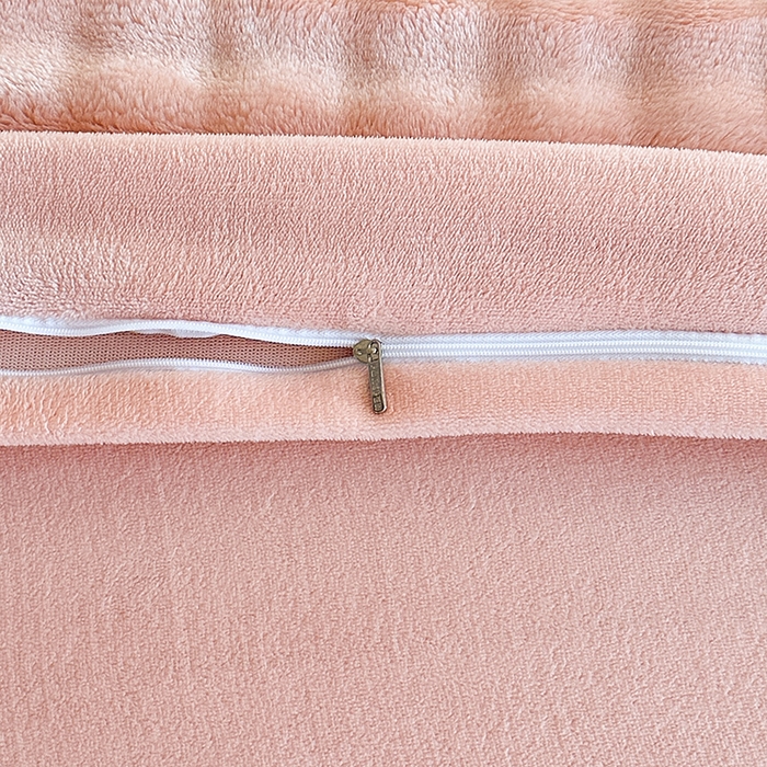 91家纺网 家纺一手货源 找家纺 芸锦豪 2024新款仿兔毛小泡泡兔兔绒兔毛绒四件套 樱花粉