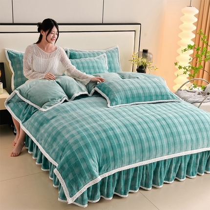 91家纺网 家纺一手货源 找家纺 （总）星窝 2025新款直播热推8D立体雕花工艺加厚牛奶绒四件套（控价标准不低于139）