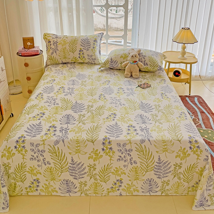 91家纺网 家纺一手货源 找家纺 名兮家居 2024新款时尚卡通风高克重牛奶绒床单-盖毯 清新物语