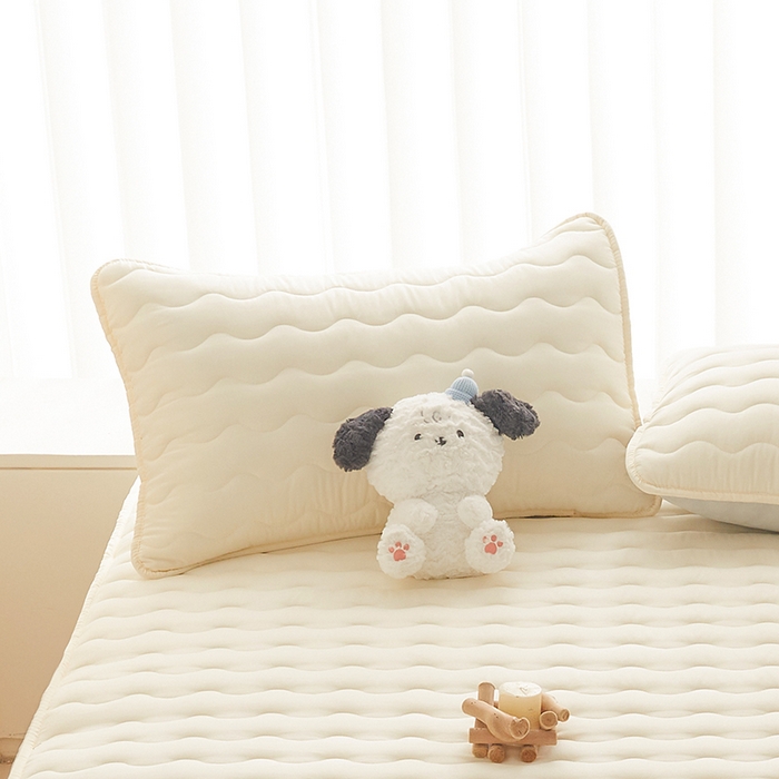 91家纺网 家纺一手货源 找家纺 2024新款原棉夹棉枕套-四季款 米色