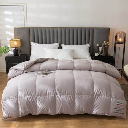 91家纺网 家纺一手货源 找家纺 华盛羽绒被壳 2024羽绒被新款匈牙利进口大朵羽绒被静音 匈牙利灰