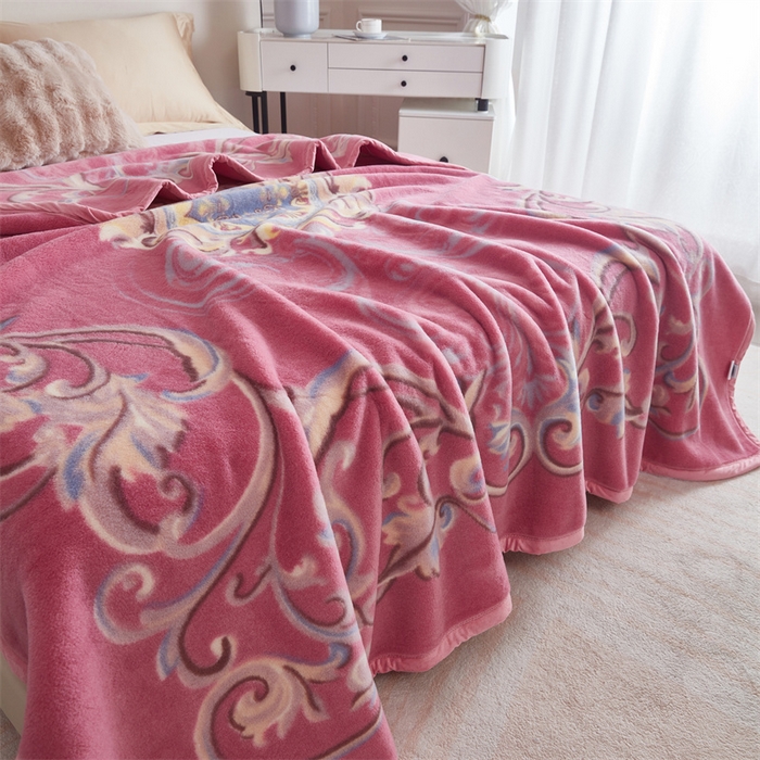 91家纺网 家纺一手货源 找家纺 2024新款柔软欧式轻奢真羊毛毛毯毯子 东方韵