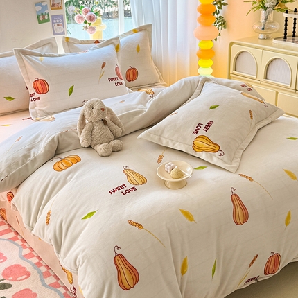 91家纺网 家纺一手货源 找家纺 （总）518家纺 2025新款A类高克重臻棉绒牛奶绒法兰 绒四件套