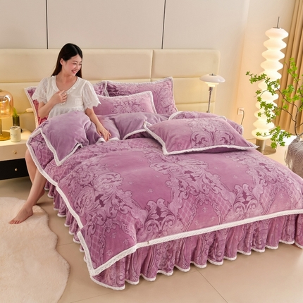 91家纺网 家纺一手货源 找家纺 （总）星窝 2025新款直播9斤高克重冰岛臻棉绒印花牛奶绒四件套（控价标准不低于139）