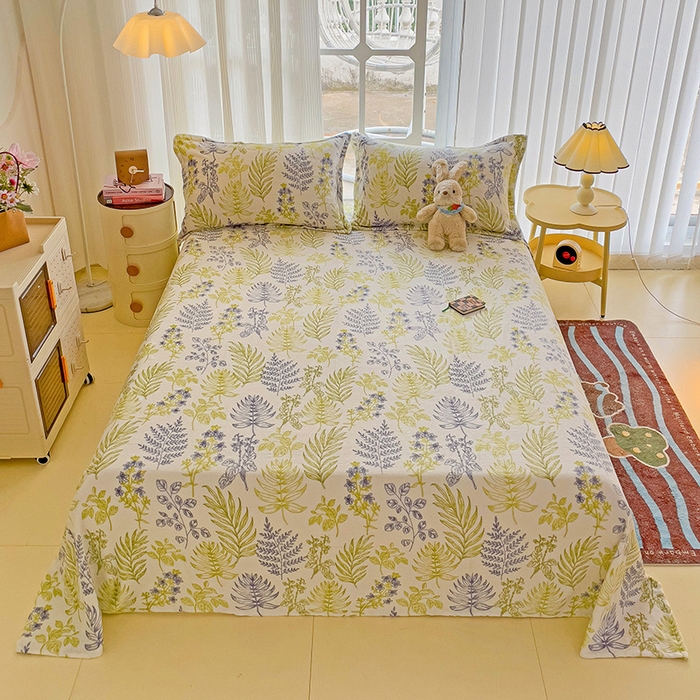 91家纺网 家纺一手货源 找家纺 名兮家居 2024新款时尚卡通风高克重牛奶绒床单-盖毯 清新物语