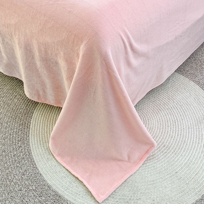 91家纺网 家纺一手货源 找家纺 金麦家纺 2024新款花边款牛奶绒四件套 蝴蝶结-粉色