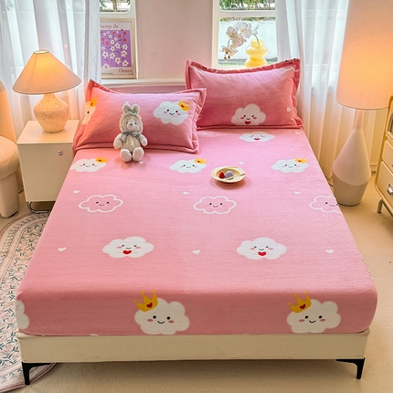 91家纺网 家纺一手货源 找家纺 （总）518家纺 2025新款臻棉绒牛奶绒单床笠床罩支持定制