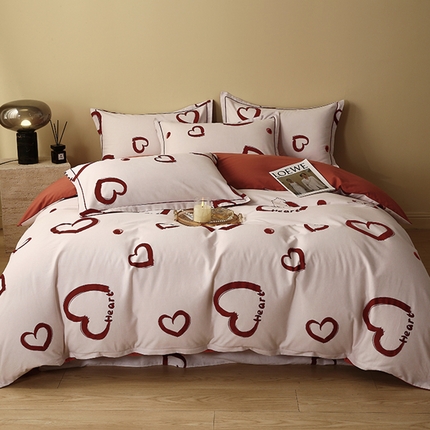 91家纺网 家纺一手货源 找家纺 2024新款全棉生态磨毛四件套 一见倾心