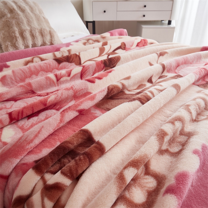 91家纺网 家纺一手货源 找家纺 2024新款柔软欧式轻奢真羊毛毛毯毯子 花之恋