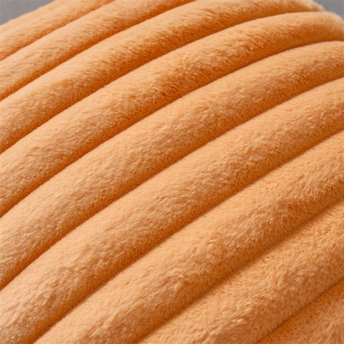 91家纺网 家纺一手货源 找家纺 （总）品尚嘉 跨境亚马逊ins简约竖条纯色靠垫兔毛绒抽条抱枕套