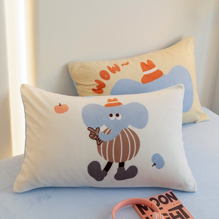 寐居家纺 2024新款大阪牛奶绒数码印花枕套 象先生