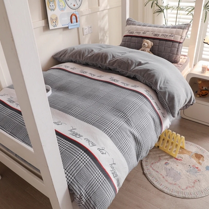 91家纺网 家纺一手货源 找家纺 （总）爱思凯家纺 2025新款A类牛奶绒学生床褥三件套-初心系列