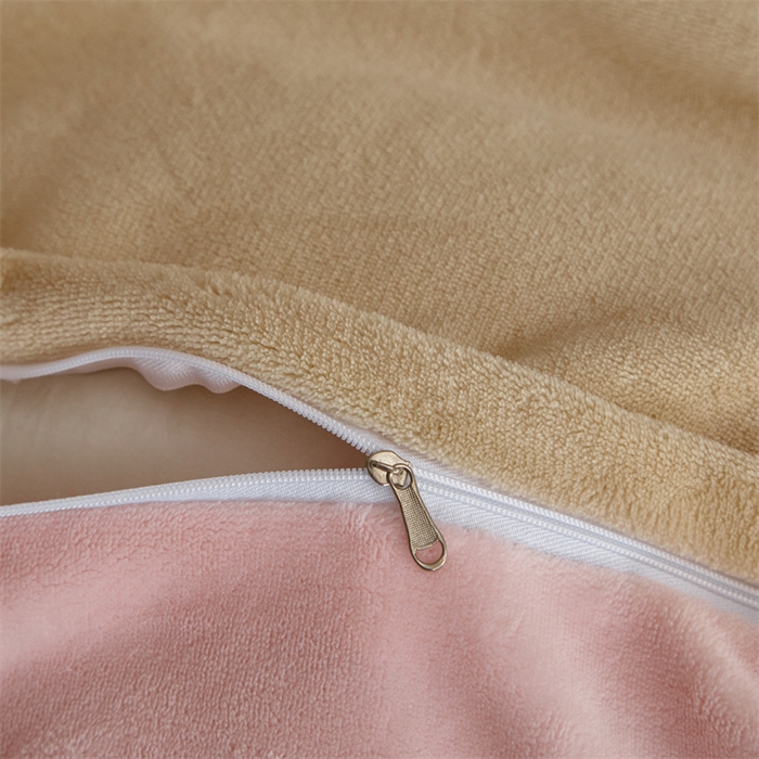 91家纺网 家纺一手货源 找家纺 启程家纺 2024新款A类加厚230克纯色双拼牛奶绒四件套 奶油粉+奶咖