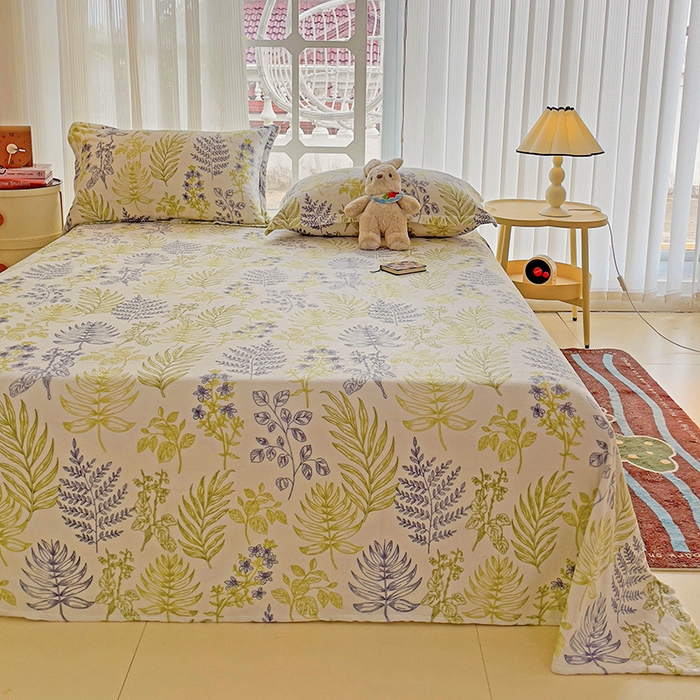 91家纺网 家纺一手货源 找家纺 名兮家居 2024新款时尚卡通风高克重牛奶绒床单-盖毯 清新物语