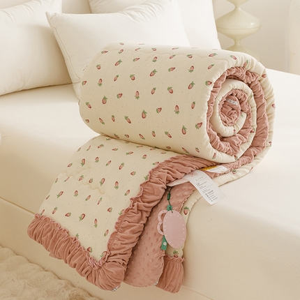 91家纺网 家纺一手货源 找家纺 （总）有货 2024新款韩版全棉双层皱皱纱豆豆大豆被被子被芯