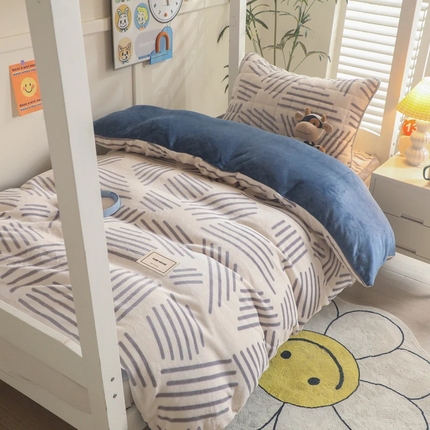 91家纺网 家纺一手货源 找家纺 （总）爱思凯家纺 2025新款A类牛奶绒学生床褥三件套-初心系列