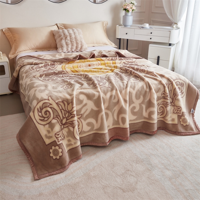 91家纺网 家纺一手货源 找家纺 2024新款柔软欧式轻奢真羊毛毛毯毯子 皇储世家