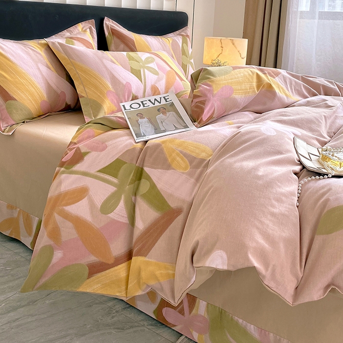 91家纺网 家纺一手货源 找家纺 2024新款全棉生态磨毛四件套 图兰朵