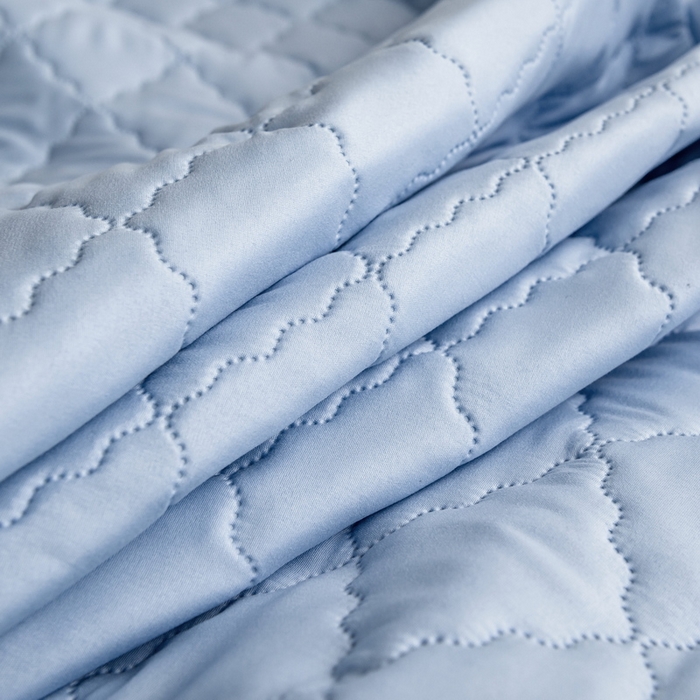 91家纺网 家纺一手货源 找家纺 2024新款加厚夹棉防水床笠素色-【四季款】 淡雅蓝